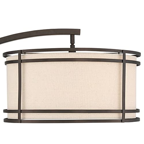 Gentry Oil-Rubbed Bronze 2-Light Downbridge Arc Floor Lamp with USB Dimmer