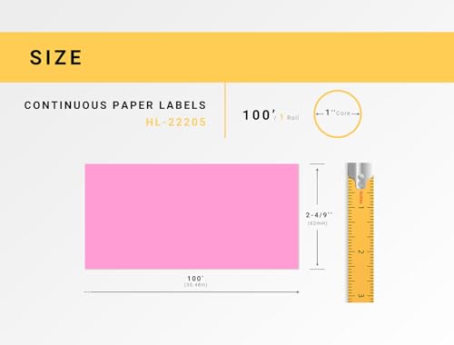 HouseLabels Compatible with Brother DK-2205, Pink, 2-4/9" x 100'