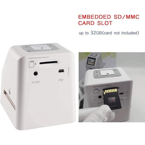Negative Film Scanner, Digital Film & Slide Scanner, 2.4" LCD Screen, Converts 135 110 126 and Super 8 Films/Slides/Negatives to Digital JPEG Photos, Built-in 128MB Memory