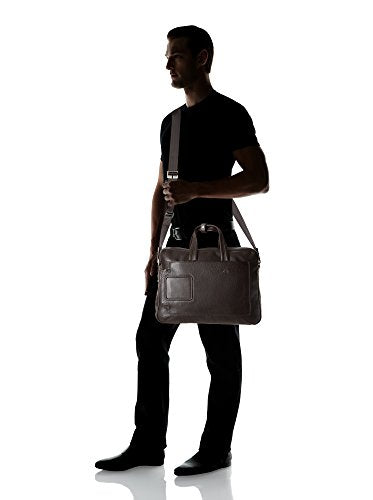 PIQUADRO Vibe Two Handle Leather Portfolio, dark brown (di moro), One Size, Contemporary