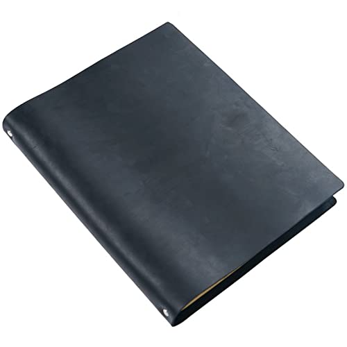 MJNHBGX A6 Ring Binder Notebook The First Layer of Cowhide A4 Oversized Notebook Leather Binder Sketch Leather Retro Notepad Diary Book for Writting A6 Binder，Noir