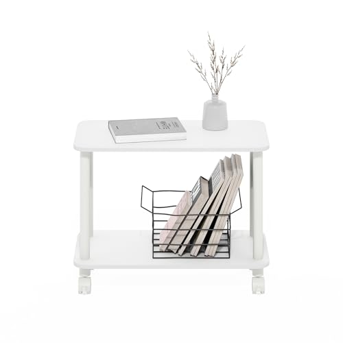 Furinno Turn-N-Tube Toolless 2-Tier Book Cart, White