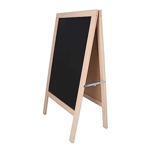 Aranaz - Whiteboard Easel with Double Sided - Solid Beech - Black - Ideal for Hospitality, Children, Restaurant, etc. - 55 cm x 34 cm x 100 cm