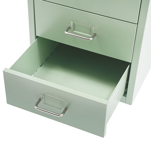 Josbuynls 6-Drawer Metal File Cabinet, Metal Filing Storage Vertical Cabinets with Lock Home Office Filing Cabinets for Organization Hanging Letter/Legal/F4/A4 (Green)
