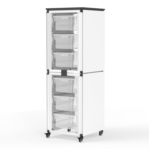 LUXOR MBS-STR-12-6L Modular Classroom Storage Cabinet - 2 Stacked modules with 6 Large Bins