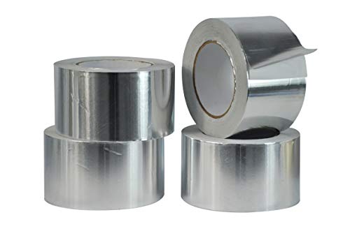 WOD HXT HEXAYURT Tape Aluminum Foil Tape 3 in. Wide x 50 yds. Premium Grade General Purpose Heat Shield Resistant for Burning Man, Ideal for HVAC, Air Ducts, and Insulation, Pack of 4