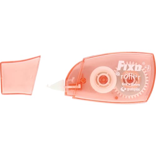 Fixo Roller - 12 Pack Correction Tape with Cap 6m x 5mm Front Application Suitable for Left Handed Users Allows Instant Writing Perfect School and Office Supplies for Correcting Errors