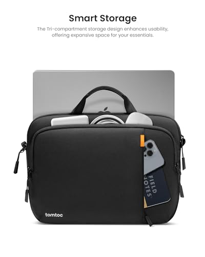 tomtoc 360 Protective Laptop Carry Case for 2026 14-Inch MacBook Pro M5/M4/M3/M2/M1 A3426 A3427 A3434 A3112 A3401 A3185, Water-Resistant Laptop Shoulder Bag for 13-Inch MacBook Air/Neo
