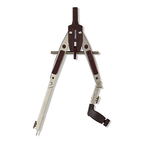 Aristo Professional Compass (Circles up to 400 mm Diameter, Universal Adaptor, Leads, Needle, Brass Shaft) Silver/Wine Red