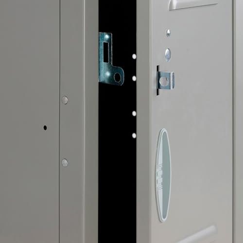 Global Industrial 3-Tier 3 Door Locker, 12" W x 15" D x 78" H, Gray, Unassembled