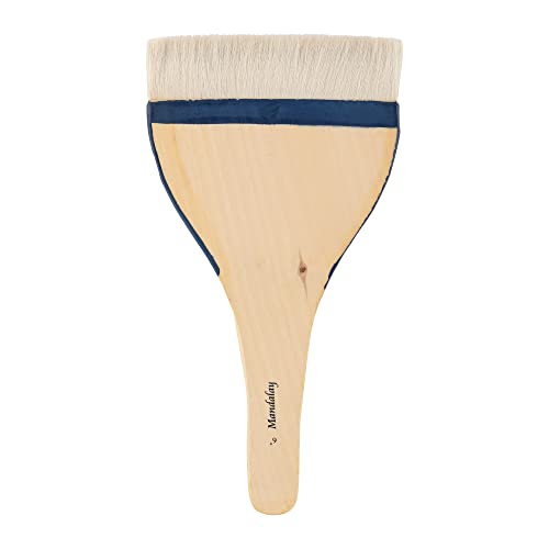 Creative Mark Mandalay Professional Goat Hair Hake Brush 4 Pack - 6" Wide Paint Brushes with Paddle Handle for Professional Artists - Soft Natural Bristles Ideal for Sumi-e and Color Washes