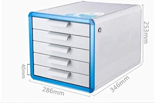 ELUKHT Office Filing Storage File Cabinets Flat File Cabinets Files for Filing Cabinet 5 Drawer Aluminum AlloyModule Classification Blue 28.6 * 34.6 * 25.3cm