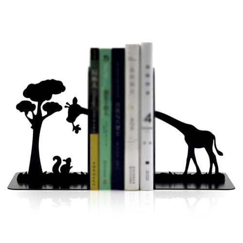 kP8Jn2JgH Bookends Bookends for Shelves Decorative, Black Metal Book Stoppers for Heavy Books Decorative