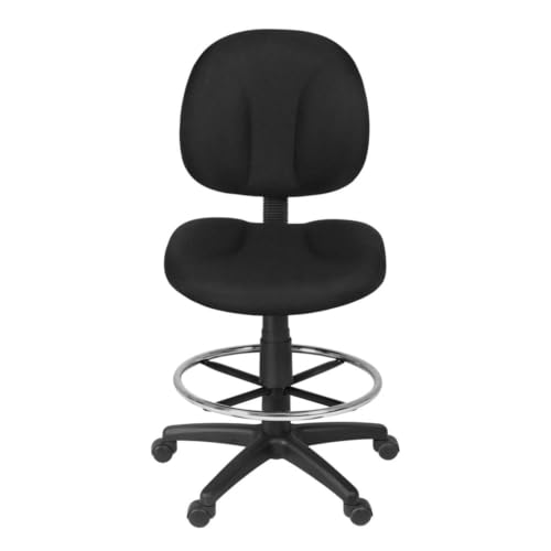 Romig Comfort Series Swivel Fabric Computer Task Chair with Drafting Kit - Black