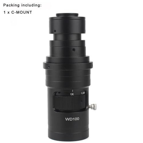 Microscope Accessories Kit 48MP 4K 1080P HDMI USB Industrial Video Microscope Camera 200X Zoom C Mount Lens for Phone Repair Soldering Tools Microscope Slides(Lens)