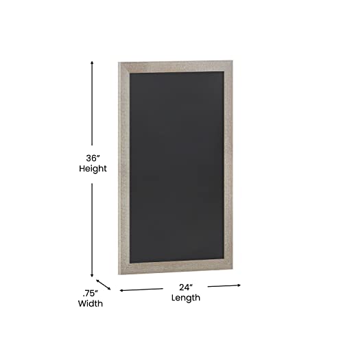 HBCY Creations 24" X 36" Weathered Lightwash Solid Wood Frame Wall Chalkboard, Magnetic Surface, Home Décor, Restaurant & Café Menus, Blackboard, Includes Chalk, Eraser & Hanging Hardware