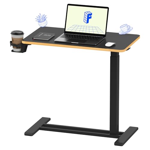 FLEXISPOT H7 28" Pneumatic Height-Adjustable Overbed Table with Wheels