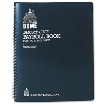 Domeamp;reg; Payroll Record, Single Entry System, Blue Vinyl Cover, 8 3/4 x11 1/4 Pages