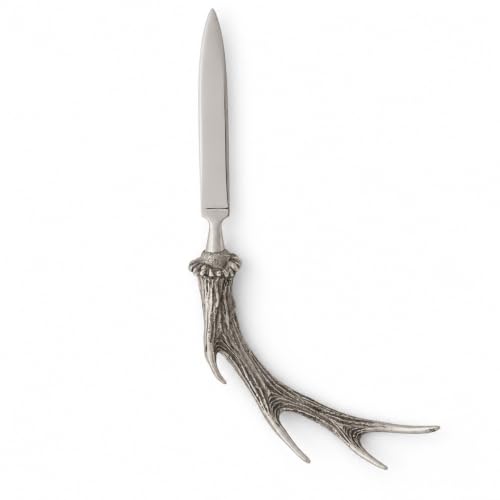 Vagabond House Antler Letter Opener - Artisan Pewter Design for Cabin Lodge Decor - 9" Long, 4" Wide