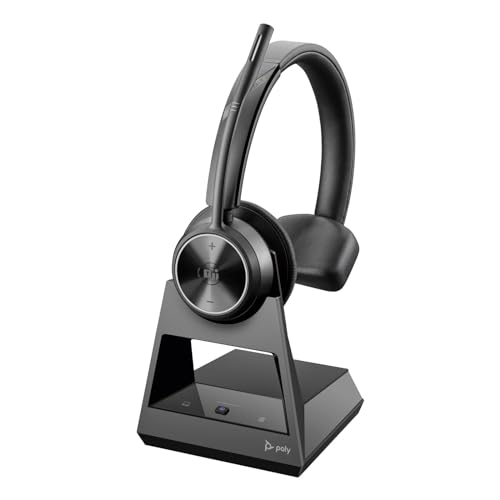 Poly Savi 7310 UC Monaural Microsoft Teams Certified Wireless DECT Headset - 449.5 ft Range - 20 Hz to 20 kHz - Over-the-Head - Ear-Cup - Mono