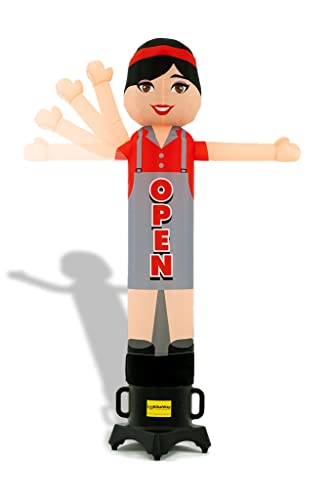 LookOurWay Air Wavers Inflatable Tube Man Set - 6ft Woman Air Waver with Air Dancer Blower - Inflatable Advertising Tube Guy with Flapping Waving Arm and “OPEN” Body - Outdoor Business Sign