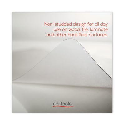 deflecto Economat All Day Use Chair Mat for Hard Floors, Lip, 46 X 60, Low Pile, Clear