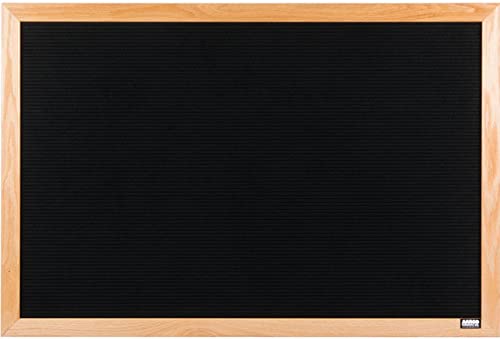 Aarco AOFD2436L Message Center Board, 36"W x 24"H, open face, black felt panel