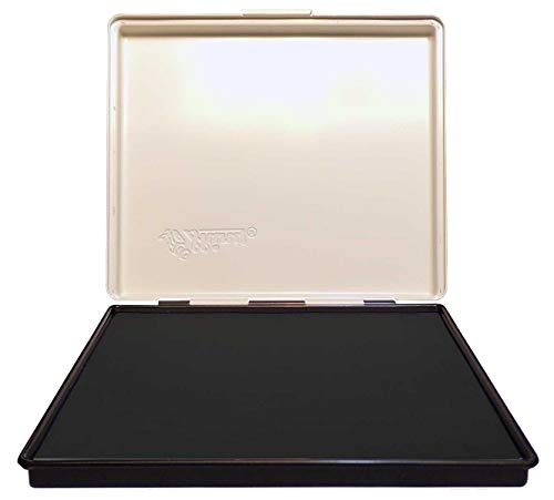 Uimprint Extra Large 8'' x 12'' Industrial Rubber Stamp Ink Pad in Metal Case, Black Stamp Pad