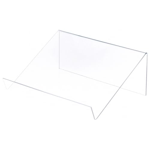 Plymor Clear Acrylic Slightly Elevated Book Display Stand with 1.5" Ledge, 12" W x 9" D x 4.5" H (6 Pack)