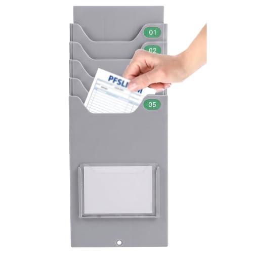 PFSLKXM Wall Mounted Time Cards Holder 5/10/15/20/25/30 Slot Cards Rack