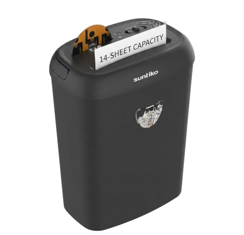Suntiko 14-Sheet Cross Cut Heavy Duty Paper Shredder for Home Office