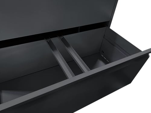 leoglint Lateral File Cabinet 2 Drawer, Black Filing Cabinet with Lock, Lockable File Cabinet for Home Office, Locking Metal File Cabinet for Legal/Letter/A4/F4 Size