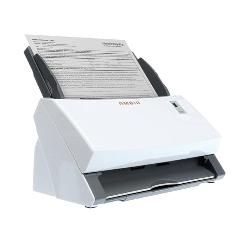 Ambir Technology ImageScan Pro 340 40ppm High-Speed ADF Scanner for Windows PC and Mac, White