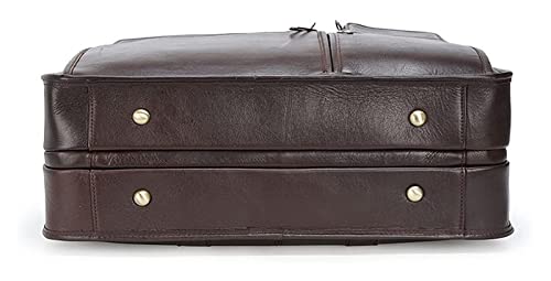 LLzyx Leather Briefcase for Men 15.6inch Laptop Bag Office Messenger Business Travel Computer Shoulder Handbag Briefcase