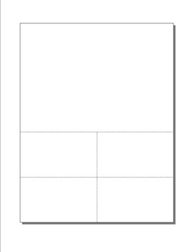 Print-Ready Flyer with 4 Coupons (4-1/4" x 2-1/2"), Perforated on 8-1/2" x 11" White 65lb Astrobright Cover Paper - 250 Sheets
