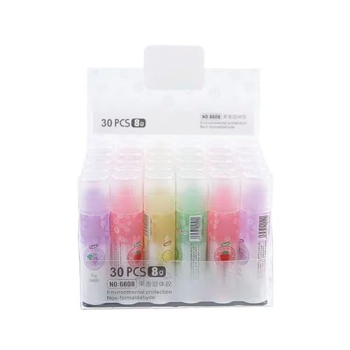 Art Grade Glues 30pc Sticks Fruity Scented NonCrack Formulas Safe Adhesive for Students Homework Projects 8g Glues Stick