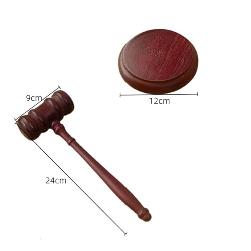Wooden Gavel and Sound Block Set, Judge Auction Court Gavels Lawyer Hammers Costume Props for Lawyer & Board Chairmen Auction Hammer