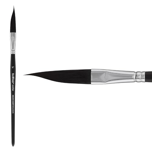 Creative Mark Black Knight Artist Liner Brush, Synthetic Short Handle Watercolor Paint Brush, 1/2in Sword Liner