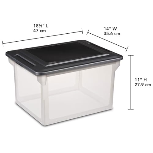 Sterilite File Box Tote with Lids for Letter and Legal Folders, 12-Pack