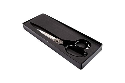 Mundial 10 inch Industrial Forged Heavy Duty Bent Trimmers - Sharp Blades, Ergonomic Black Handle, Polished Nickel-Plated Finish Cutting and Sewing