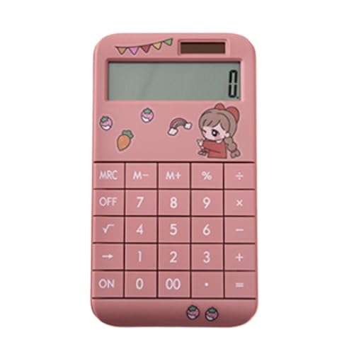 QERTYHJK Cute Cartoon Calculator Fashion Student Portable Small Solar Financial Cashier Girl 12-bit