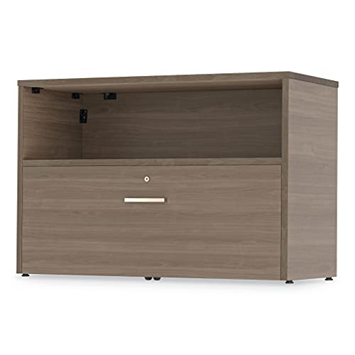 Linea Italia Urban 36" Credenza, Bottom Pedestal, 35.25w X 15.25d X 23.75h, Natural Walnut