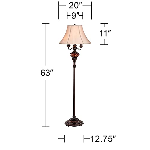 Astor 63" High Bronze Tortoise Shell Font Floor Lamp Living Room