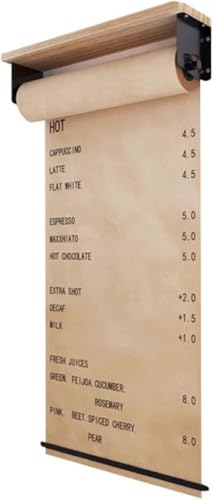 Wall-Mounted Kraft Paper Dispenser & Cutter, 27.5In Butcher Paper Roll Holder for Home, Office, Art Displays & Message Boards - Durable, Stylish, Easy to Install