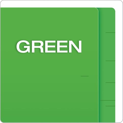 Pendaflex Color End Tab Folders, Full Tab, Letter Size, Green, 100 per Box (H110DGR)