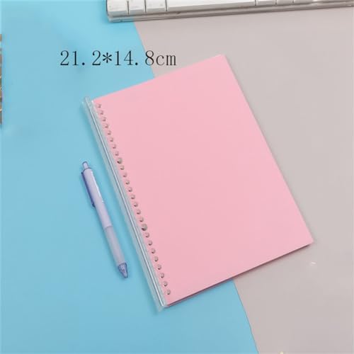 ASWRTYJO 10 Hole Loose Leaf Clamp Color Detachable Horizontal Line Replacement Core Drawing Rod Book(white-Dinosaur Doodle4)