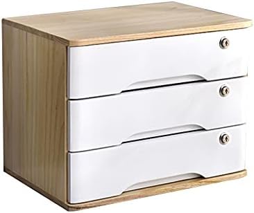 GFSGHZZ Lockable Desktop Storage Box - Wooden A4 Nizer for Office Supplies Flat File Cabinet with Drawers for Receipts & Documents Elegant Desktop Nizer Solution,B-4 Drawers