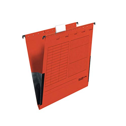 Falken UniReg A4 Hanging folders with Linen Edge Protectors, Pack of 5 25er Pack red