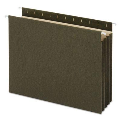 Universal Hanging Bottom File Pockets, 1 Section, 3.5" Capacity, Letter Size, Standard Green, 10/Box