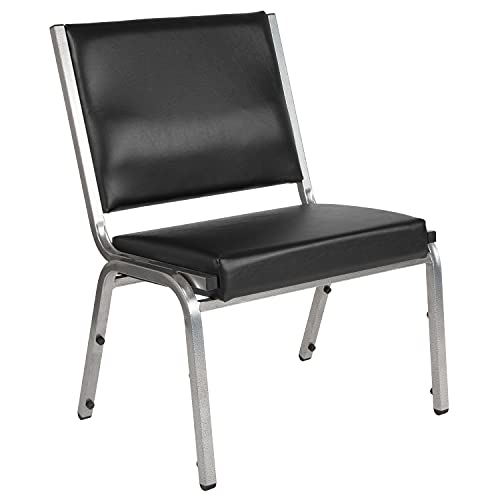 BizChair 950 lb. Rated Black Antimicrobial Vinyl Bariatric Medical Reception Chair